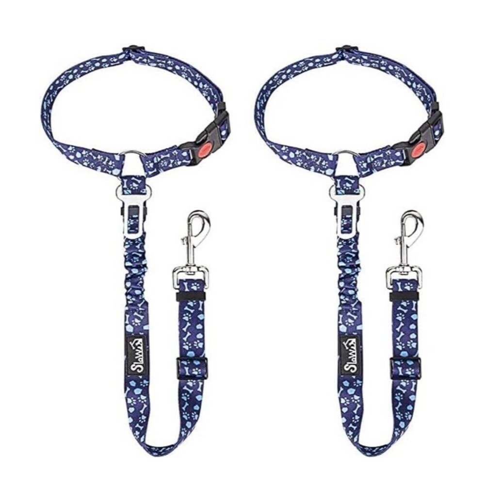 Slowton Dog Seatbelt 2 Pack Dog Seat Belt Car Leash Adjustable Elastic Bungee